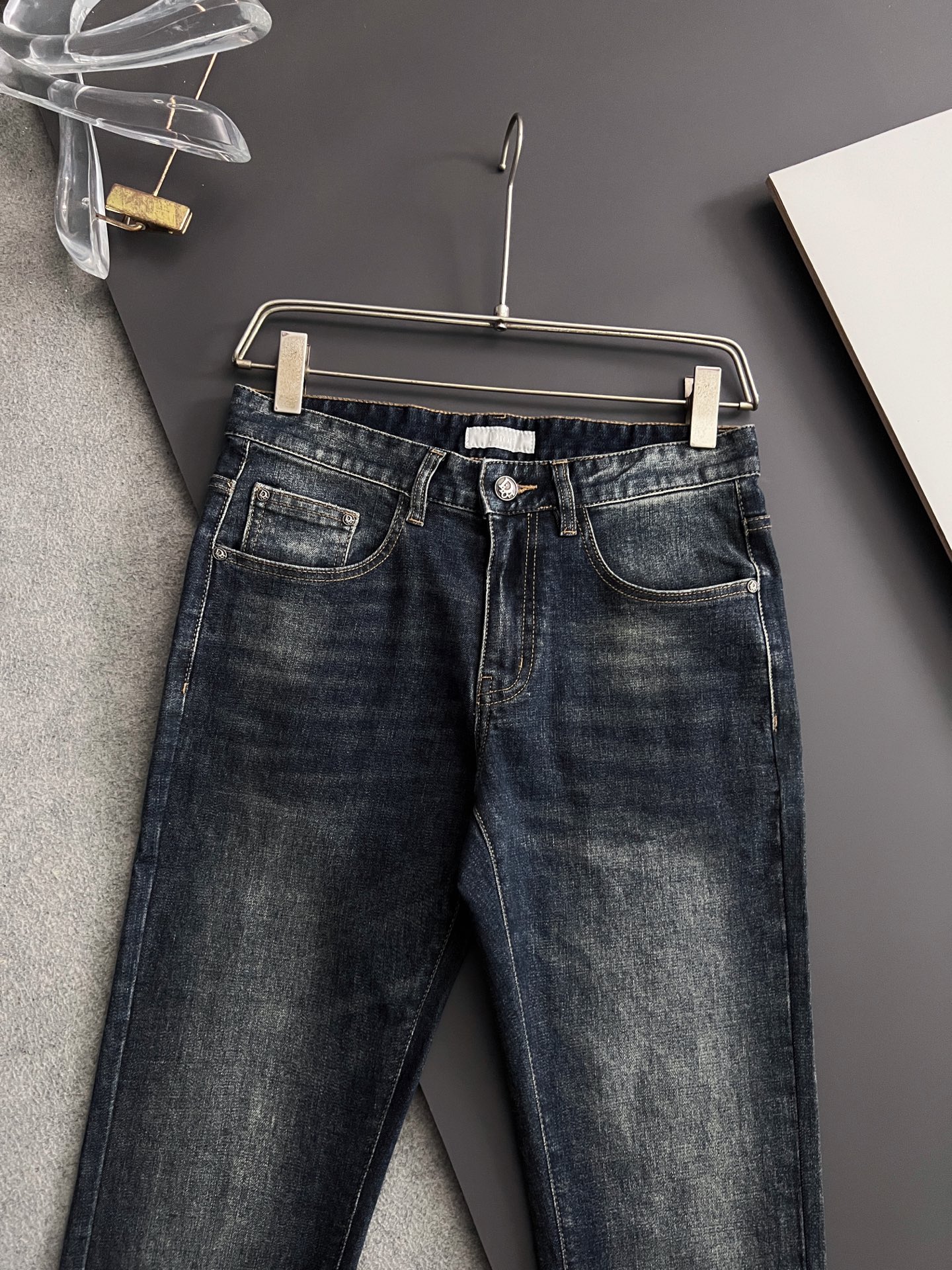 디올 헤비워시드 캐주얼 청바지