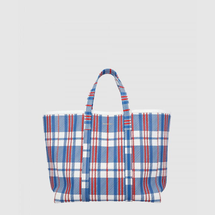 발렌시아가 레드 화이트 블루 편직 가방 671409