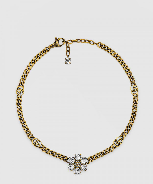 크리스탈 더블지 목걸이 648633