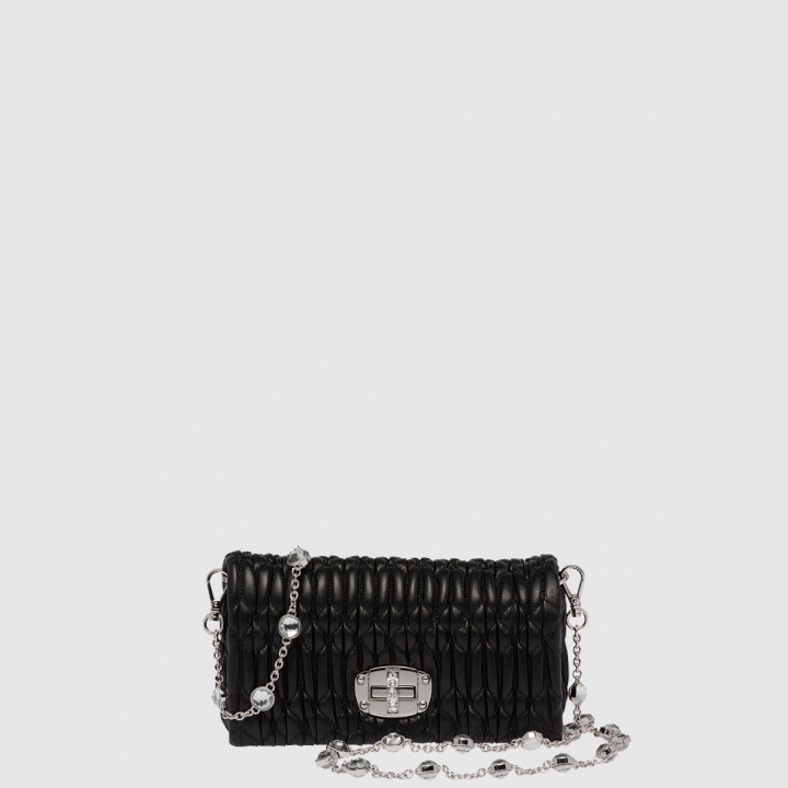 미우미우 크리스털 나파 가죽 및 크리스털 미니백 5BP079