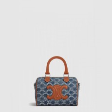 셀린* 데님 패브릭 소가죽 보스턴백 113772