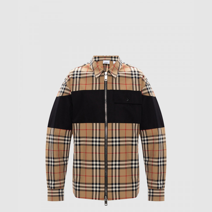 체크 쇼트 코트