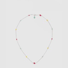 멀티컬러 에나멜 인터로킹 G 목걸이 ‎728953