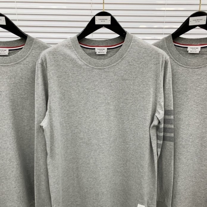 톰브라운 컬러웨이 블루 스트라이프 긴팔 티셔츠