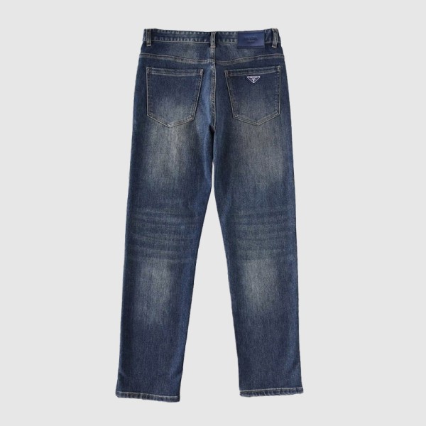 프라다 블루 삼각로고 데님팬츠청바지