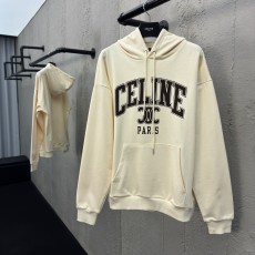 셀린* 2025 트리옴페 아치로고 프린팅 후드 티셔츠 아이보리컬러