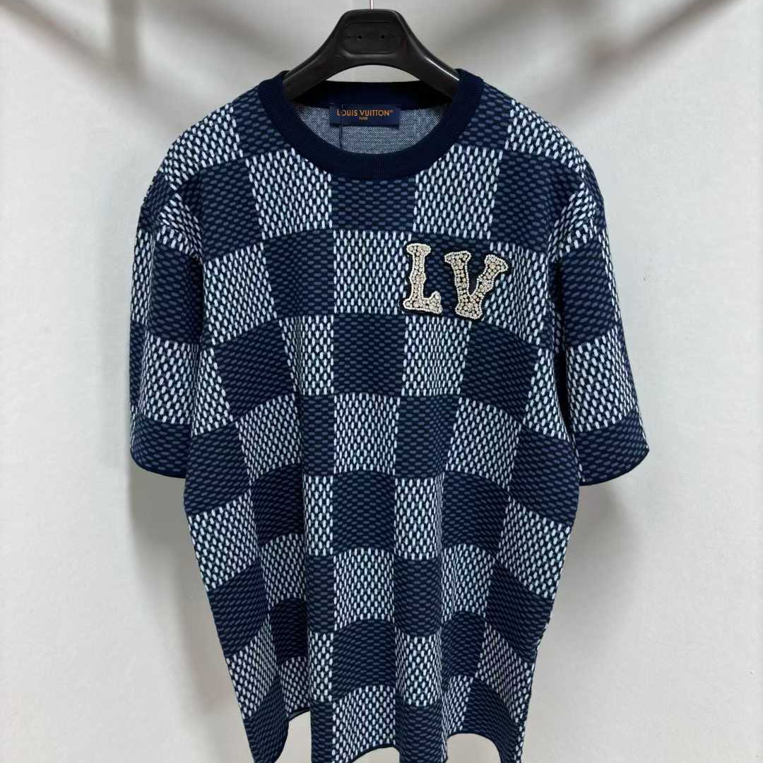 루이비통 2025 LV 와펜 블루컬러 다미에 반팔 티셔츠