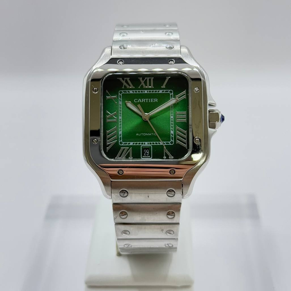까르띠에 산토스 드 까르띠에 그린 다이얼 남성 시계 CS17