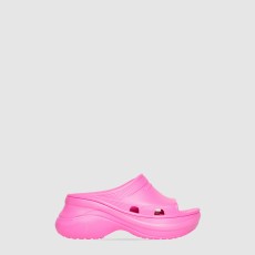 발렌시아가 여성 풀 크록스™ 슬라이드 샌들 핑크 677389