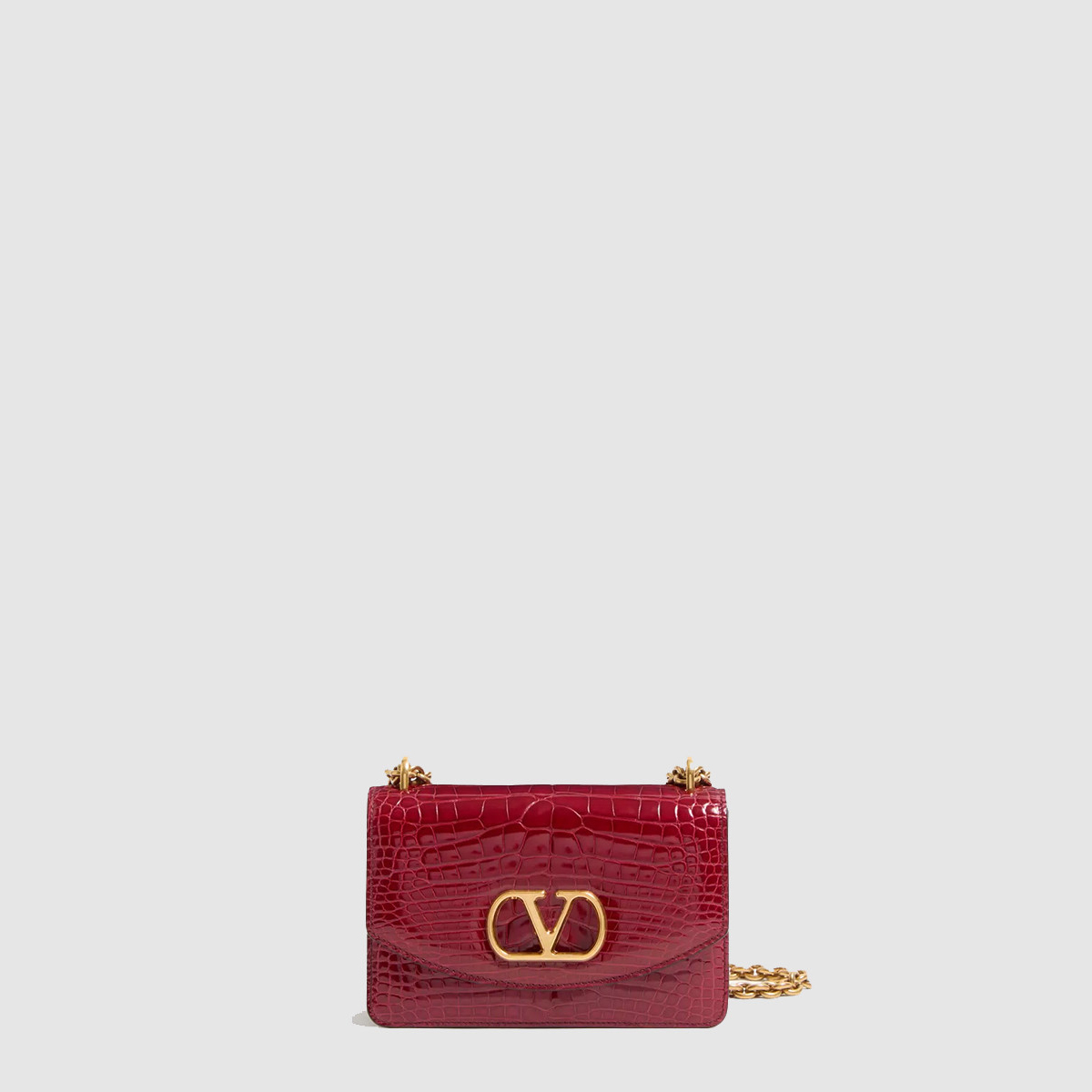 발렌티노 크로커다일 레더 스몰 숄더 백 6W0B0R17TVG