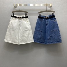 발렌티노  하이웨이스트 메탈 버클 와이드 레그 팬츠(벨트포함)