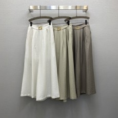 펜디 하이웨스트 메탈 버클 장식 9포인트 와이드 레그 팬츠