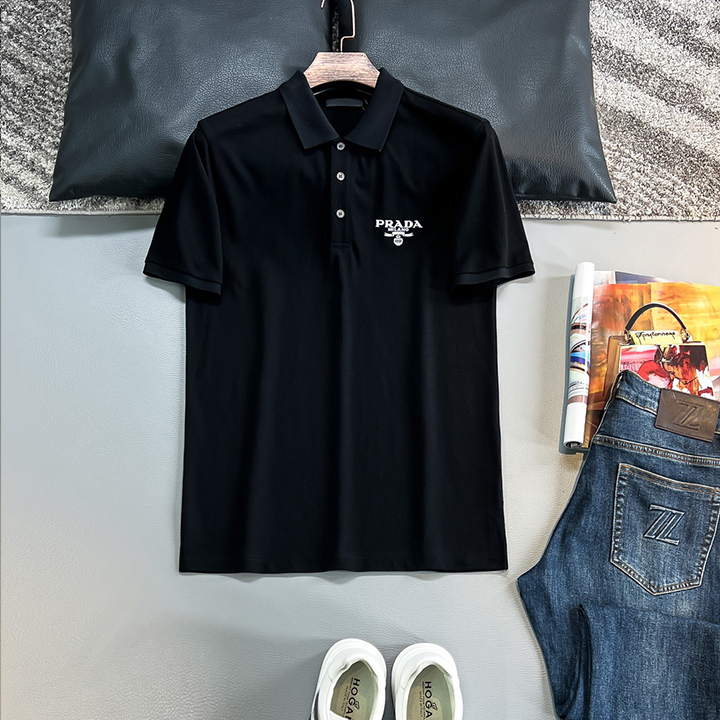 프라다 로고 반팔 티셔츠