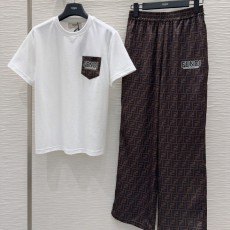 펜디 포지셔닝 프린트 포켓 티셔츠 바지 세트