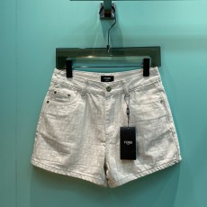 펜디 자카드 울 풀프린트 데님 반바지