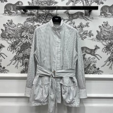 펜디 스트라이프 스탠드 칼라 재킷