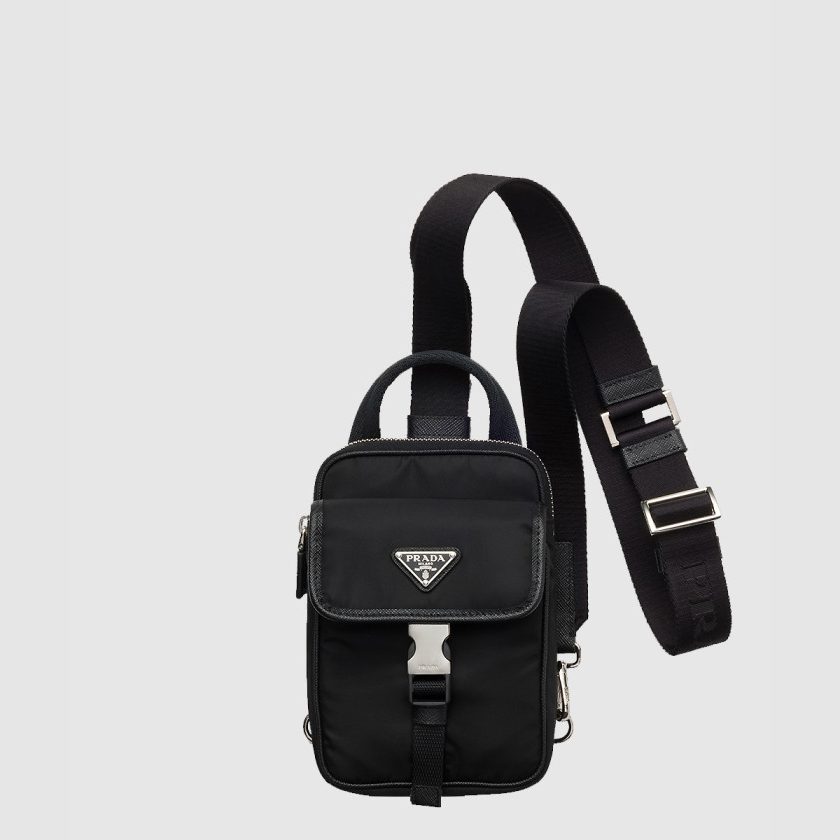 프라다 리나일론 및 사피아노 가죽 스마트폰 케이스 2ZH194