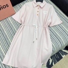 셀린* 클래식 콘트라스트 컬러 드로스트링 드레스