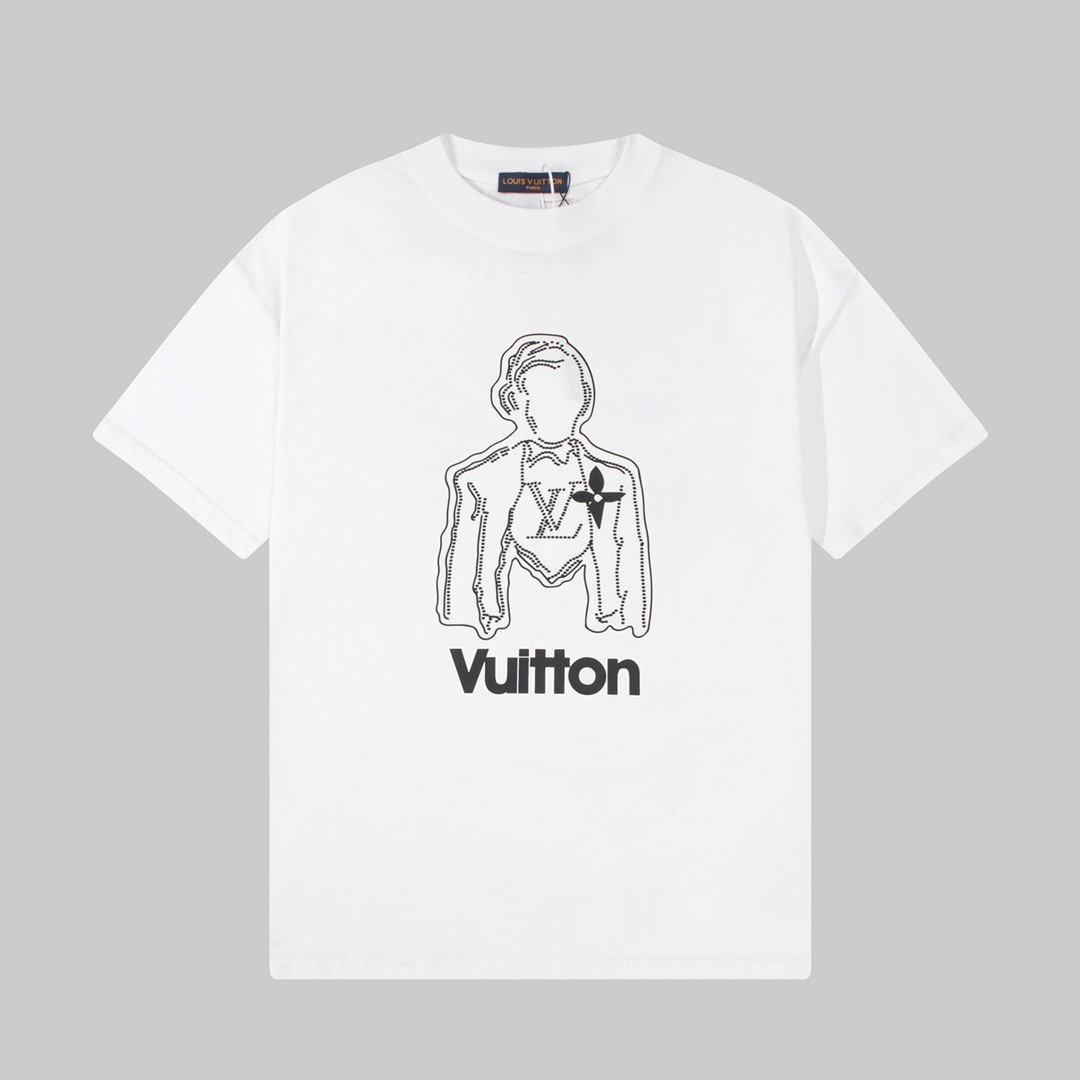루이비통 남녀공용 그래픽 프린트 반팔 티셔츠