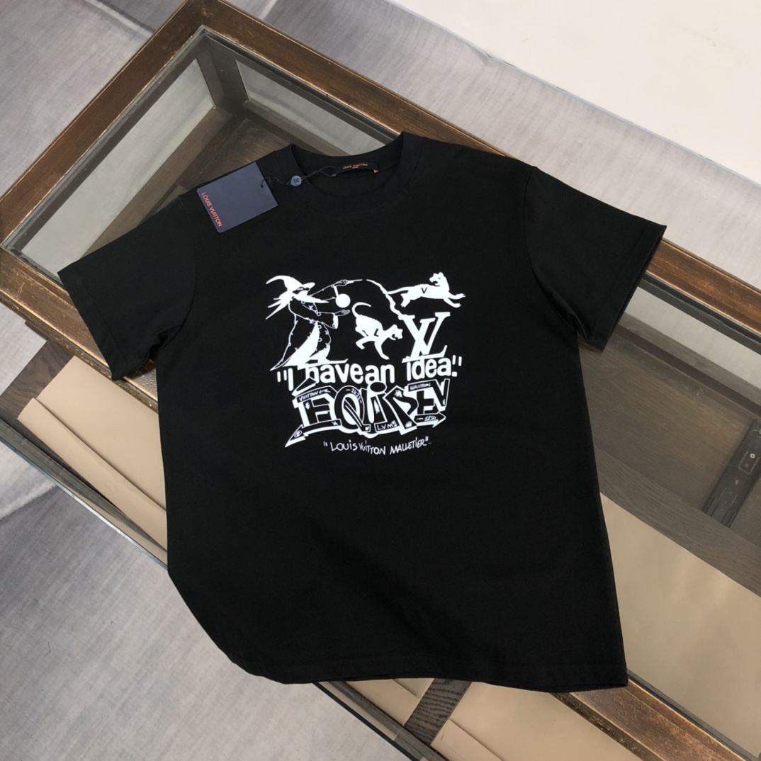 루이비통 남녀공용 라운드넥 반팔 티셔츠