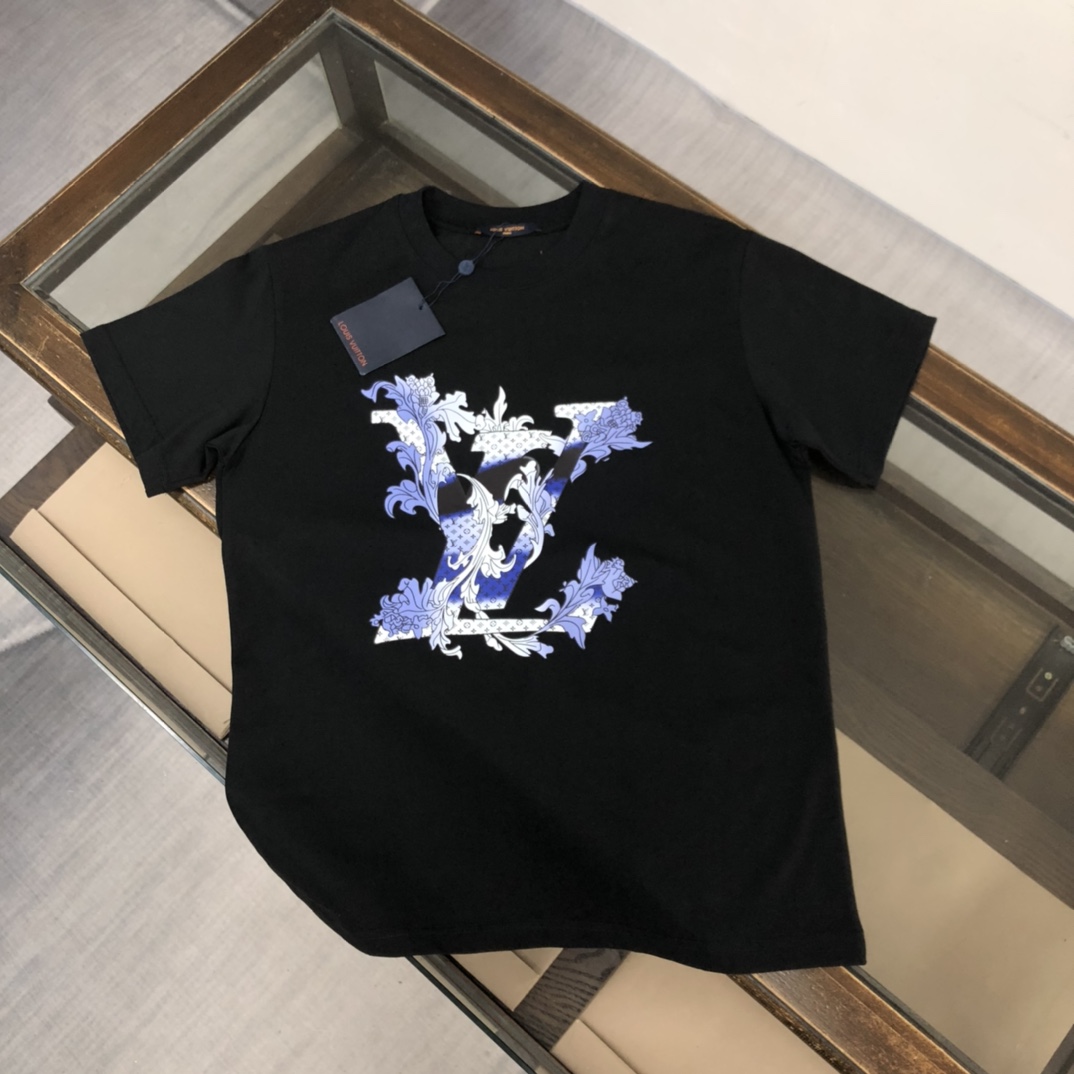 루이비통 남녀공용 라운드넥 반팔 티셔츠