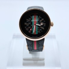 구찌 삼선 금장 블랙 러버밴드 GCH03