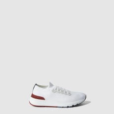 브루넬로 쿠치넬리 코튼 니트와 반광택 송아지 가죽 러너 251MZUPMBO252