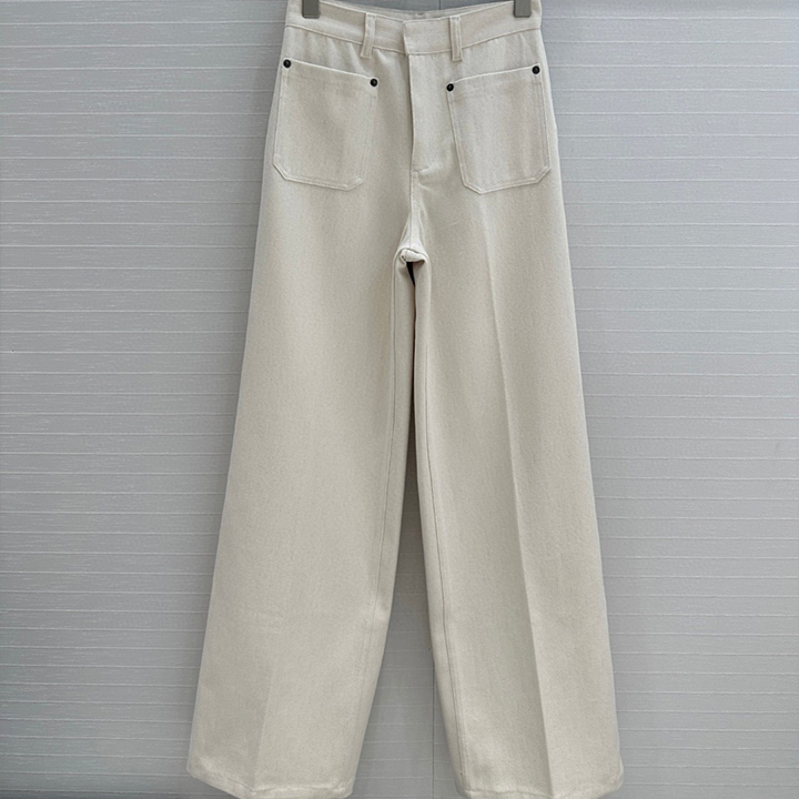 디올 미드 하이 웨이스트 데님 스트레이트 팬츠