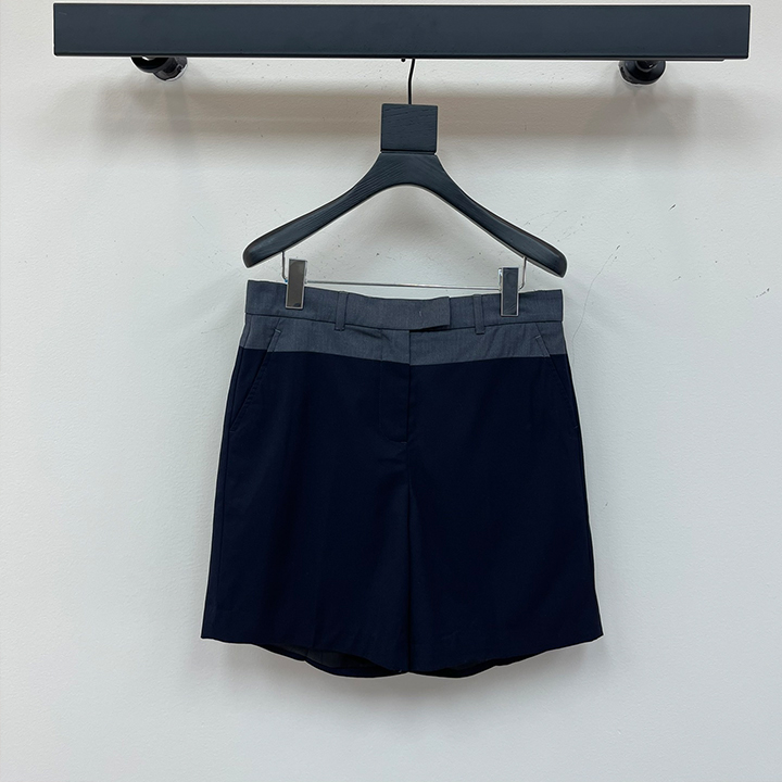 미우미우 버뮤다 하이웨이스트 스트레이트 슬림 반바지