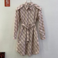 버버리 체크 무늬 셔츠 드레스