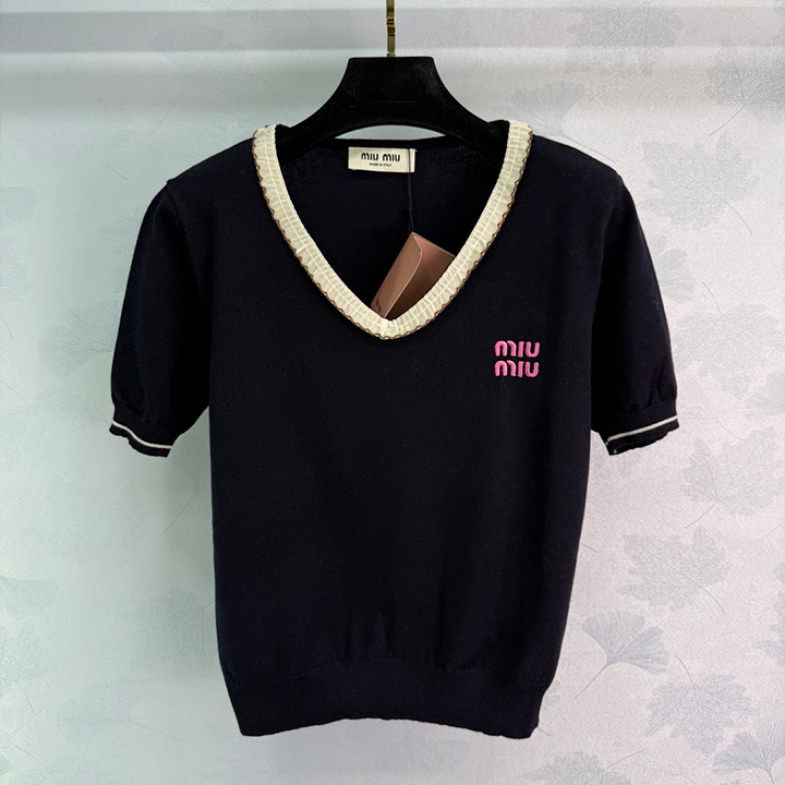 미우미우 레이스 니트 반팔