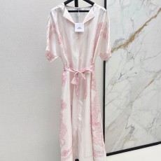 에르메스 포지셔닝 프린트 패턴 슬릿 드레스