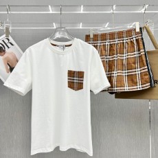 버버리 플레드 티셔츠 + 반바지 세트