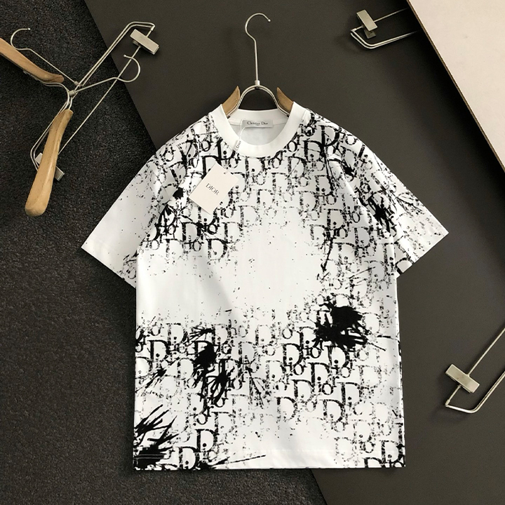 디올 풀렝스 프린트 헤비 클리식 반팔 티셔츠