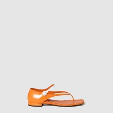 미우미우 투톤 페이턴트 가죽 메리제인 통 샌들 5Y468E