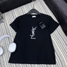 생로랑 그라데이션 컬러 자수 티셔츠