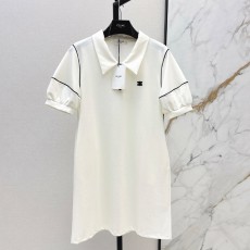 셀린* 패셔너블한 자수 라펠 폴로 원피스