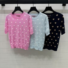 발렌티노 러브하트 니트 라운드넥 반팔