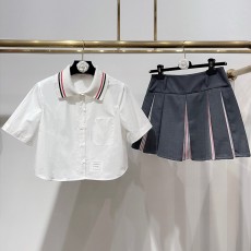 톰브라운 클래식 컬리지 스타일 셔츠+플리츠 스커트 세트