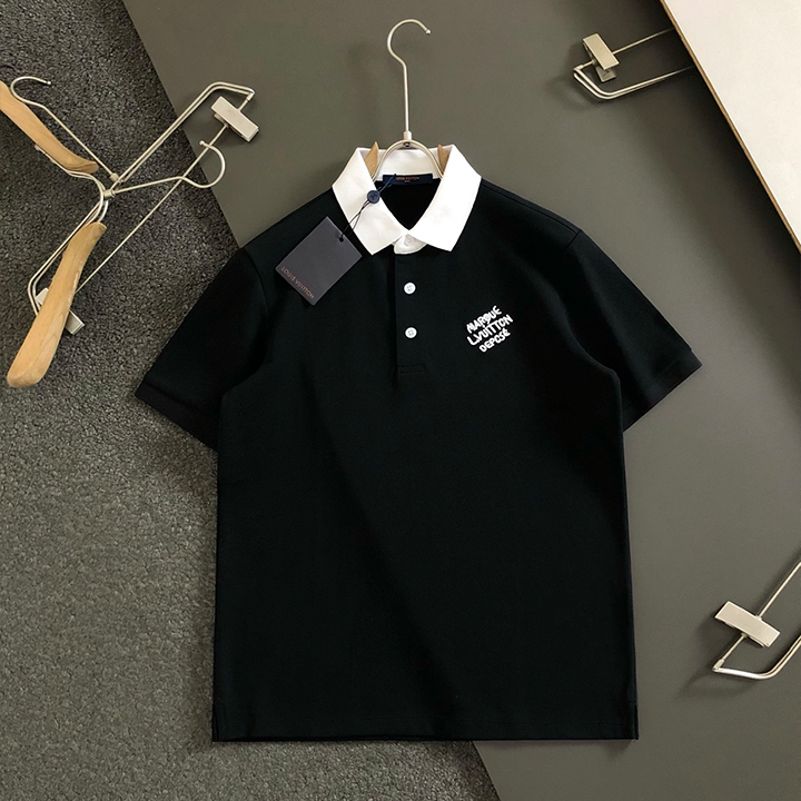 루이비통 자수 패브릭 반팔 티셔츠