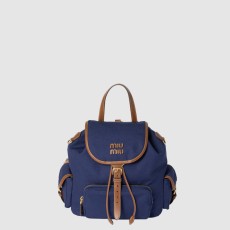 미우미우 캔버스 및 가죽 백팩 5BZ042