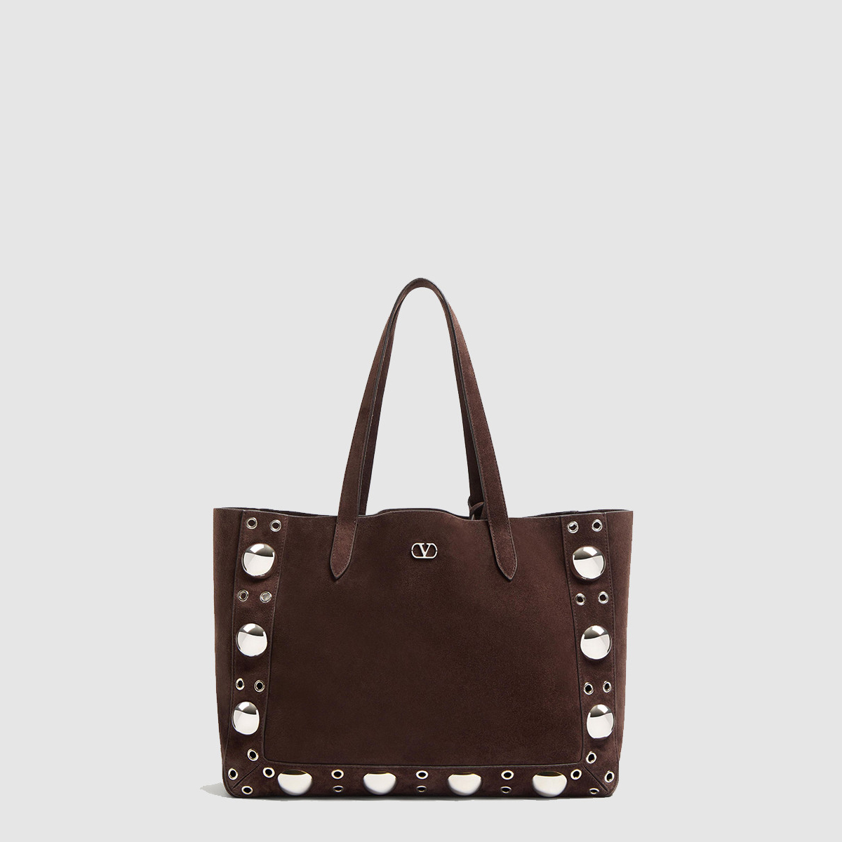 발렌티노 가라바니 넬코트 스웨이드 미디엄 쇼퍼 백 6W0B0R79JET