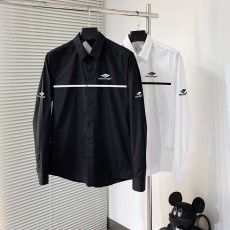 발렌시아가 스트라이프 자수 셔츠