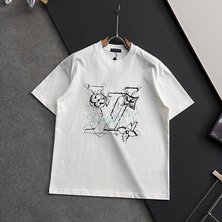 루이비통 순면 더블사 반팔 티셔츠