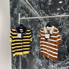 프라다 스트라이프 니트 반팔 카디건