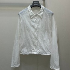 프라다 삼각형 로고 트위스트 자외선 차단 셔츠