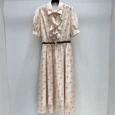 셀린* 라펠 반팔 롱 원피스