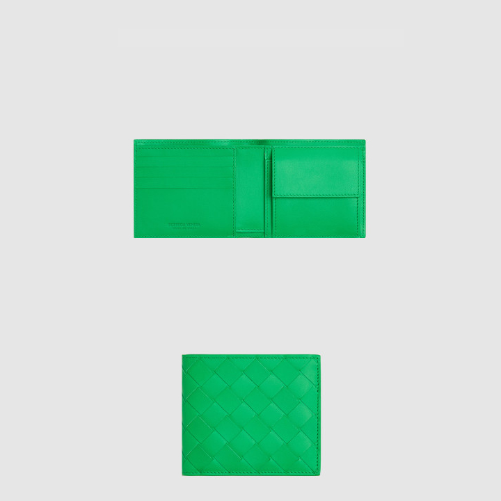 보테가베네타 동전 지갑을 갖춘 인트레치아토 폴더형 지갑 605722