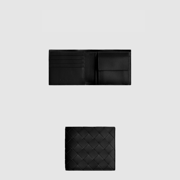 보테가베네타 동전 지갑을 갖춘 인트레치아토 폴더형 지갑 605722