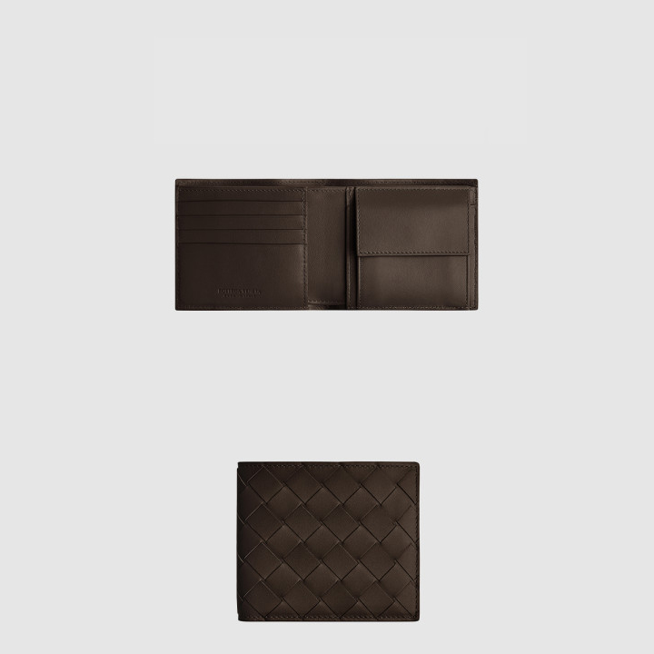 보테가베네타 동전 지갑을 갖춘 인트레치아토 폴더형 지갑 605722
